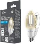 2 Pack Smart Led Candle Light Bulbs, 60w Equivalent, Soft White, Wifi Enabled. Fixed Price $41.62.