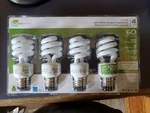 Ecosmart 60w Equivalent Soft White Spiral Cfl (4-pack) Fluorescent Light Bulbs. Fixed Price $15.00.