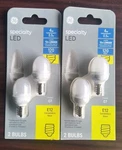 Lot Of 2 Ge Specialty Led C7 E12 4w 120v Frosted Night Light Bulbs (4 Bulbs). Fixed Price $19.99.