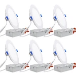 6/12 Pack 12w 6 Inch Led Recessed Lighting With Junction Box 5%-100% Dimmable. Fixed Price $59.99.