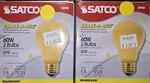 Two 2-bulb Packs (4 Total) Of Satco 60w Yellow Bug Lights Chase-a-bug S3938. Fixed Price $7.50.