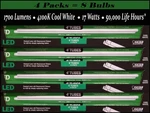 New Feit Electric Led 4ft Tubes 1700 Lumens 4100k Cool White- 4 Packs. Fixed Price $99.00.