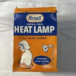 Vintage Rexall Rex-ray Infra-red Heat Lamp X180 Deluxe Dark Amber Nos Box. Fixed Price $52.49.