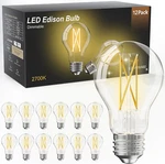 12 Pack A19 Vintage Led Edison Bulbs, Dimmable, 60w Equivalent, High Brightness. Fixed Price $34.81.