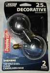 Feit Electric 16.5 Bulbs 25w Clear Candelabra Base Bp25g161/2/dl Two Pack. Fixed Price $9.85.