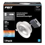 New Feit White 7 In. W Aluminum Led Canless Recessed Downlight 10.3. Fixed Price $18.99.