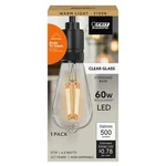 Feit Electric 60-watt St19 Dusk To Dawn Clear Glass E26 Led Light Bulb (lot Of 2. Fixed Price $16.40.