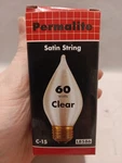 Permalite L8586 C-15 60 Watts Satin String Long Life Tested In Box Light Bulb. Fixed Price $14.95.