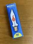 Bulbrite Chandelier Base, 3 Watt, 130 Volt Bulb Flicker Flame Tip Light. Fixed Price $8.99.