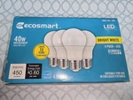 Ecosmart 1002 861 383 Led Bulbs 4pack-a19 Bright White Dimmable 5w 450lumens. Fixed Price $10.00.