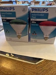 Philips Flood Light Bulbs Green And Red 100w Br 38 Indoor/outdoor Holiday 2pack. Fixed Price $21.99.
