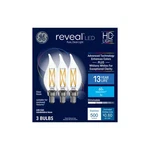 Ge Reveal 60w Equiv 5w Led Bulbs Cac Candelabra Base Clear Clean Light 3-pack. Fixed Price $12.99.
