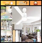 52" Low Profile Ceiling Fan With Light & Remote, Dimmable, Reversible, Quiet, Ea. Fixed Price $143.99.