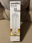 Sunlite 25 W Ful 4pin Single Ushaped Twin Tube Plugin Black Light Bulb. Fixed Price $18.99.