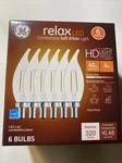 Ge 40w Relax Led Hd Candelabra Base Light Bulb Softwhite Dimmable(6pack)new. Fixed Price $12.00.