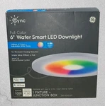 Ge Cync Color 6" Smart Led Downlights Wifi Alexa And Goggle Compatible. Fixed Price $34.99.