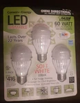 Feit Electric 60 Watt Led Light Bulbs Dimmable Omni Directional 3 Pack. Fixed Price $25.99.