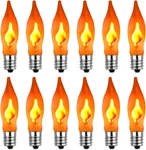Christmas Flicker Flame Light Bulbs, 12 Pack C7 Orange Flickering Bulb, 1w. Fixed Price $14.42.