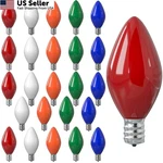 Romasaty 25 Pack C7 Led Christmas Light Bulbs, C7led Multicolor-glass. Fixed Price $27.35.