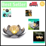 Eco-friendly Antique Solar Led Light - Decorative Glass Lotus For Outdoors. Fixed Price $49.99.