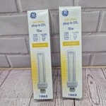 2 Lot Ge Cfl Light Bulb, Soft White, Double Biax, G24-q Base, 18 Watt. Fixed Price $17.44.