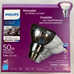 Philips Par 20 Led Bulb 3000k 3 Pack Indoor Dimmable 5.5 Watt 50w Replacement. Fixed Price $7.99.