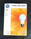 Ge Extra Soft White 40 Watt Bulbs 3-pack (a19 Shape) 485 Lumens - New. Fixed Price $22.95.