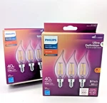 2 Boxes Of Philips Ultra Definition - 3pk 40w Ba11 Led Candelabra Bulbs New. Fixed Price $15.00.