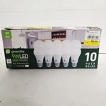 Greenlite 10 Pack 9w Led Light Bulbs 60w Equivalent 800 Lumens A19. Fixed Price $14.99.