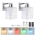 Shenmoyl Set Of 2 Crystal Battery Operated Wall Sconce,rechargeable Lamp Wi. Fixed Price $116.07.