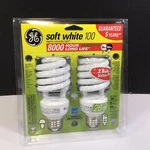 Ge Spiral Soft White 100 Long Life Energy Saver Uses Only 26 Watts Twin Pack New. Fixed Price $24.95.