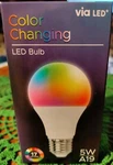 Via Led Color Changing 5w/a19 Built In Memory Function/17 Modes New. Fixed Price $12.00.