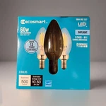 Ecosmart 60-watt Daylight B11 Dimmable Led Candelabra Base Light Bulbs 3 Pack. Fixed Price $9.99.