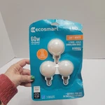 Ecosmart 60-w G16.5 Candelabra Base Soft White Dimmable Led Bulbs (3-pack). Fixed Price $6.00.