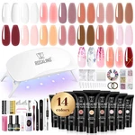 Rosalind Poly Nail Gel Kit -14 Colors +72 Art Accessories Clear Nude Po. Fixed Price $35.54.