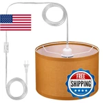 Patikil 15ft Plug-in Pendant Light Rope Cord Hanging Lamp Fixture Dark Orange. Fixed Price $56.88.