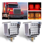 Wodvyss 2x Square Double Face Fender Turn Signal Lights 52 Led Amber/red Clear. Fixed Price $76.14.