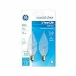 Ge 60 Watt 2-pack Bent Tip Clear Candelabra Bulbs. Fixed Price $7.44.