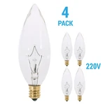 4 Pack 25w Bulb Clear European E14 Base Torpedo Tip B10 220v Chandelier Dimmable. Fixed Price $12.89.