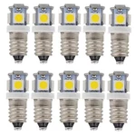 E10 Ac Led Bulbs,10 Pack 6v Warm White 5led Lamps,e10 Miniature Screw 0.5watt.... Fixed Price $18.42.