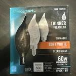 Ecosmart E12 Candelabra Bendy Filament Led Vintage Edison Light Bulb 3 Pack B11. Fixed Price $11.50.