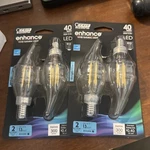 Feit Electric 40w Ba10 E12 Candel White Filament Led Light Bulb 5000k 2-2 Pac. Fixed Price $11.99.