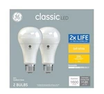 Ge Classic Led 100 Watt Equivalent A19 Soft White Dimmable (2 Pack). Fixed Price $19.77.