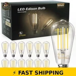 Tjoy 12 Pack Vintage St58 8w Led Edison Light Bulbs - 2700k Warm White. Fixed Price $48.99.