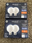 Lot 4 Ge Led Light Bulb Reveal 3.5w 40w G25 Base 42686 Frosted Globe 350lu New. Fixed Price $24.99.