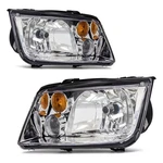 Headlight Assembly Pair For 1999-2005 Volkswagen Jetta Mk4 Clear Lens Chrome .... Fixed Price $144.41.