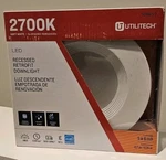 Utilitech Led 2700k White 650 Lumens Recessed Retrofit Downlight Fits 5" - 6". Fixed Price $9.00.