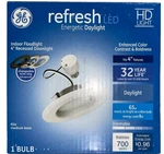 Ge Refresh Lighting 4" Led Recessed Downlight Kit Daylight Hd 700-lumen Rs4. Fixed Price $4.50.