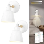 Bimean Wireless Led Wall Sconce Set Of 2, Remote, Dimmable, 3 Color Temps. Fixed Price $69.61.