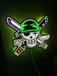 Custom Zoro S Skull Emblem Led Light Box (one Piece). Fixed Price $50.00.